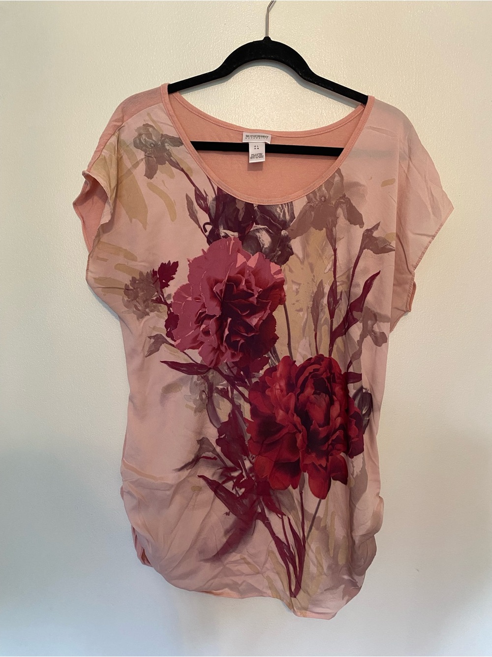 Motherhood Maternity Blush Pink Short Sleeve Tee Large